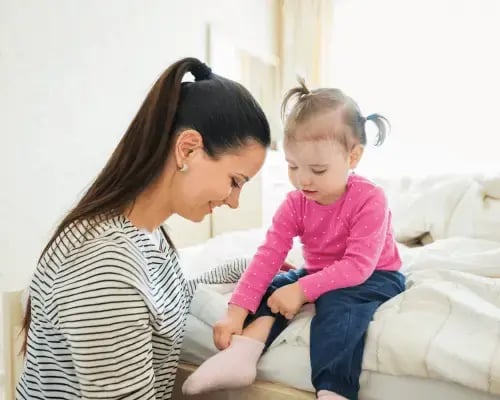 Mum and Daughter Playing Game