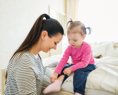 Mum and Daughter Playing Game